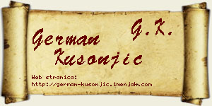 German Kusonjić vizit kartica